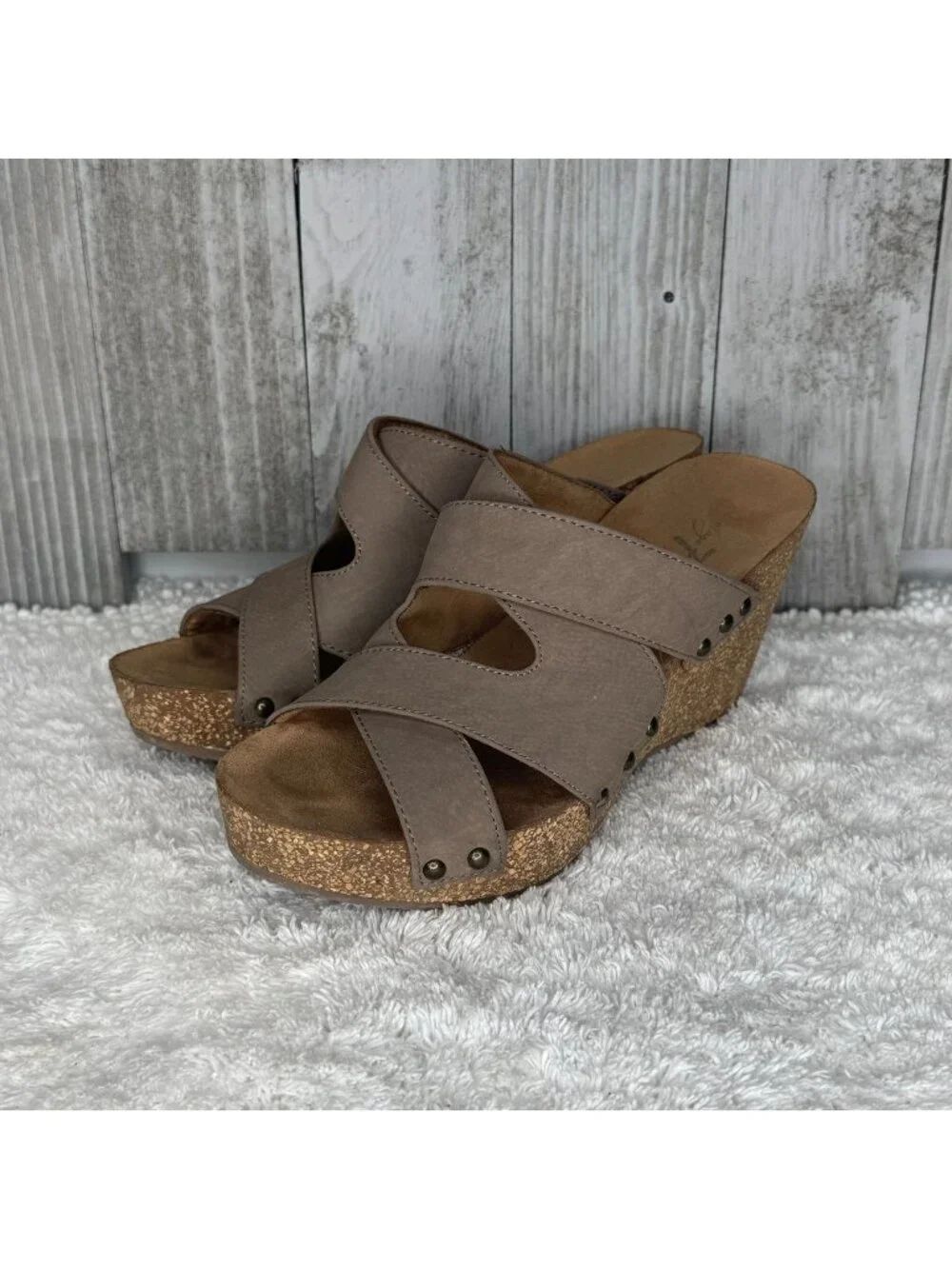 Vintage 7 Eight Wedge Platform Sandals 6 M